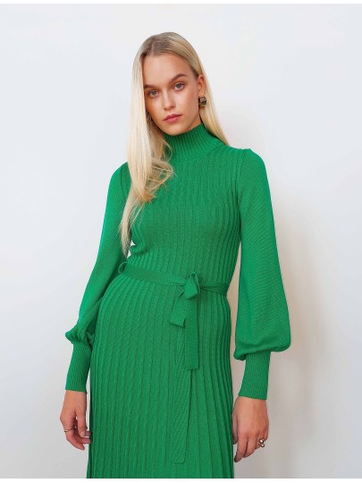 Maliin green merino wool dress