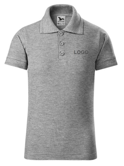 Laste kitsalõikeline polosärk 222 hall / Dark grey melange