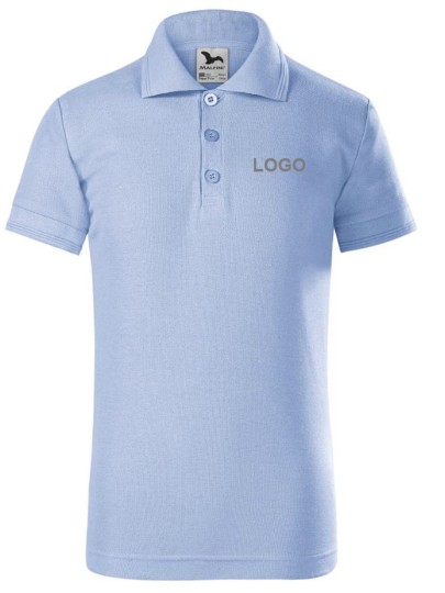 Laste kitsalõikeline polosärk 222 helesinine / Sky-blue