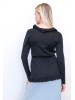 CANDY black short merino cardigan