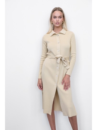 Olivia K beige merino cardigan-dress