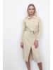 Olivia K beige merino cardigan-dress