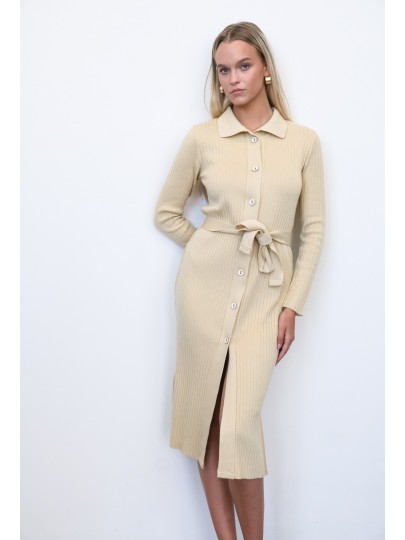 Olivia K beige merino cardigan-dress