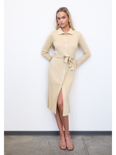 Olivia K beige merino cardigan-dress