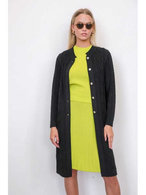 PAMELA merino wool black cardigan