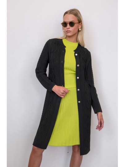 PAMELA merino wool black cardigan