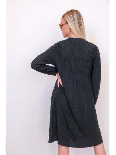 PAMELA merino wool black cardigan