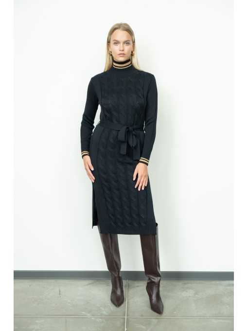 BIRJO navy dress with braids