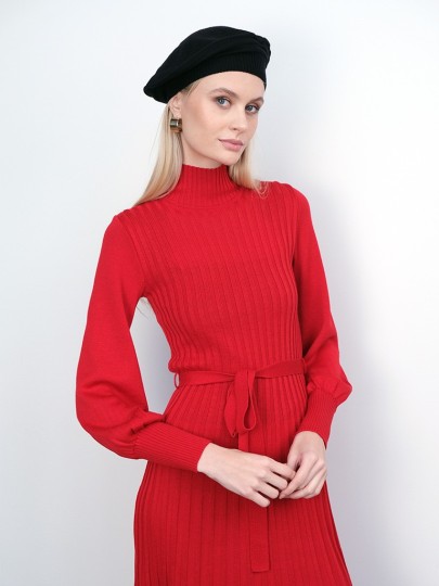 Maliin red merino wool dress