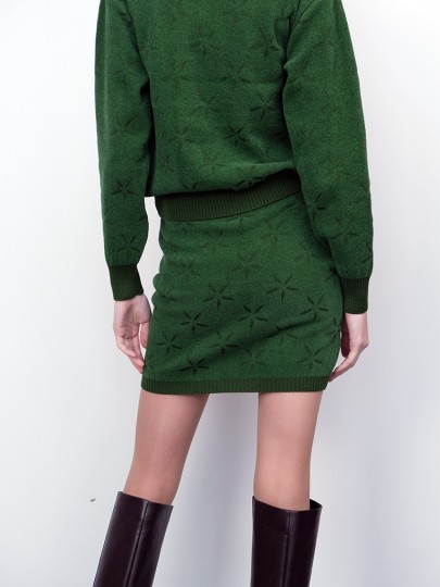 Rossik forest green cotton skirt