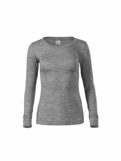 Ladies merino wool long sleeved T-shirt 160/dark grey melange