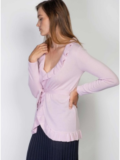 CANDY meriinovillane heleroosa kardigan