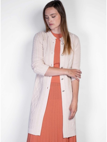 Pamela merino wool light beige cardigan