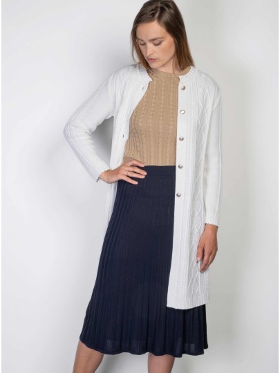 Pamela merino wool white cardigan