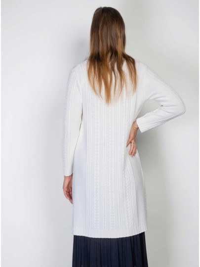 Pamela merino wool white cardigan