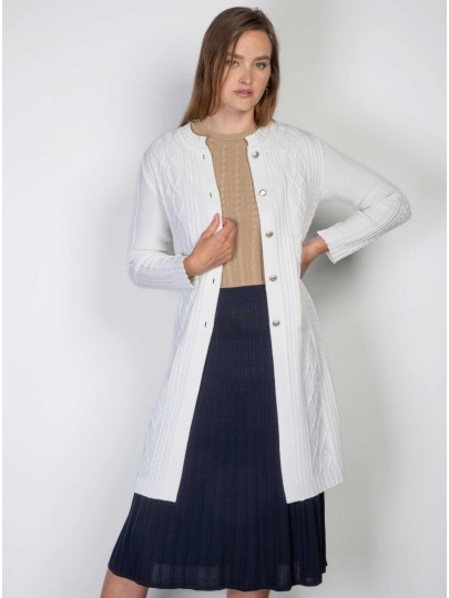 Pamela merino wool white cardigan