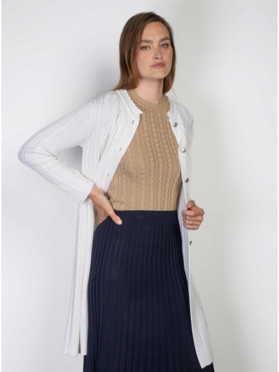 Pamela merino wool white cardigan