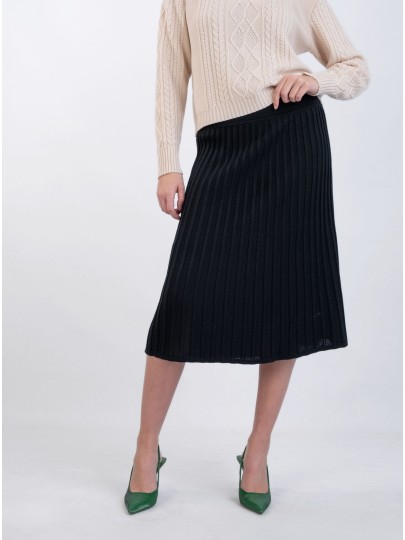 Annaliis 70 black merino wool skirt