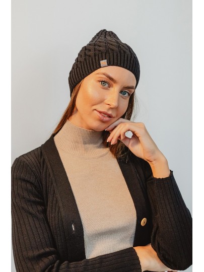 Huty merino wool hat black