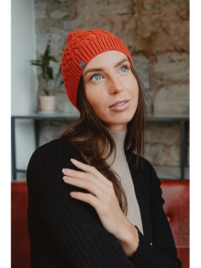 Huty merino wool hat orange