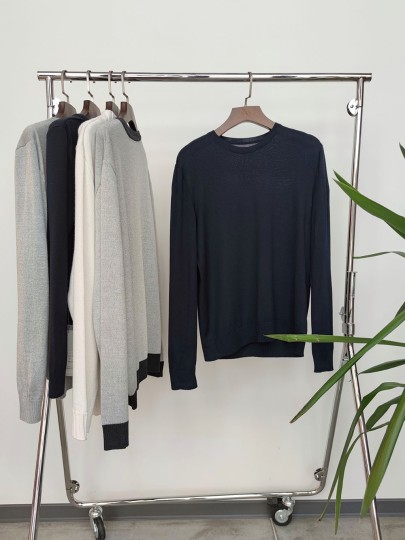 Navy blue merino slim fit sweater Stefan