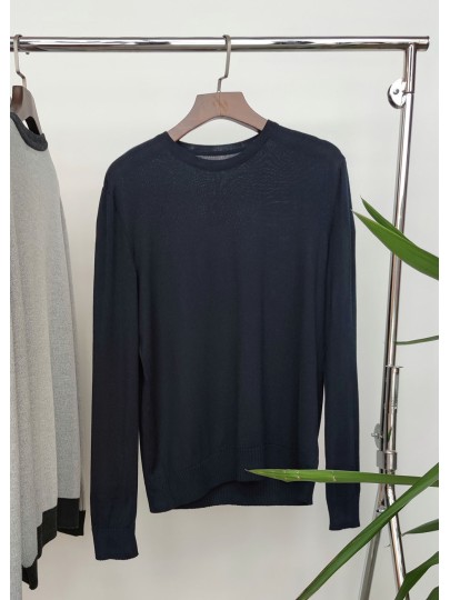 Navy blue merino slim fit sweater Stefan