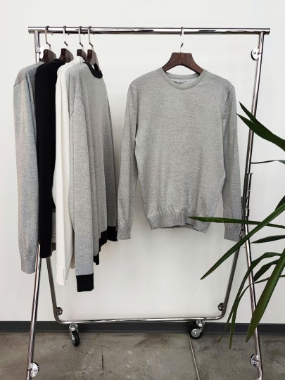 Gray merino slim fit sweater Steel O