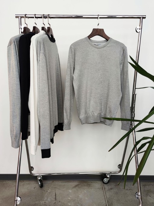 Gray merino slim fit sweater Steel O